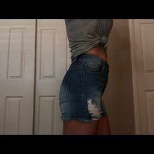 Fashion Nova high waisted jean shorts.